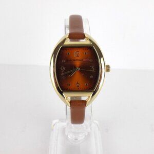 Isaac Mizrahi Live Gold tone Watch 29mm Leather Strap